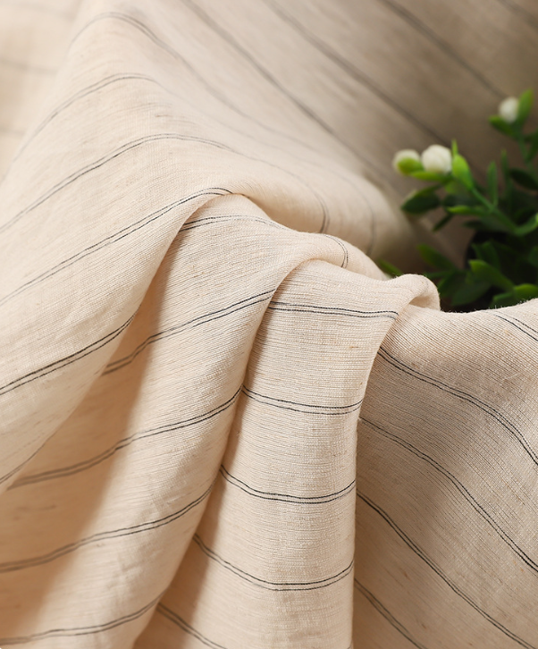 Linen Striped Twill Shirting Fabric