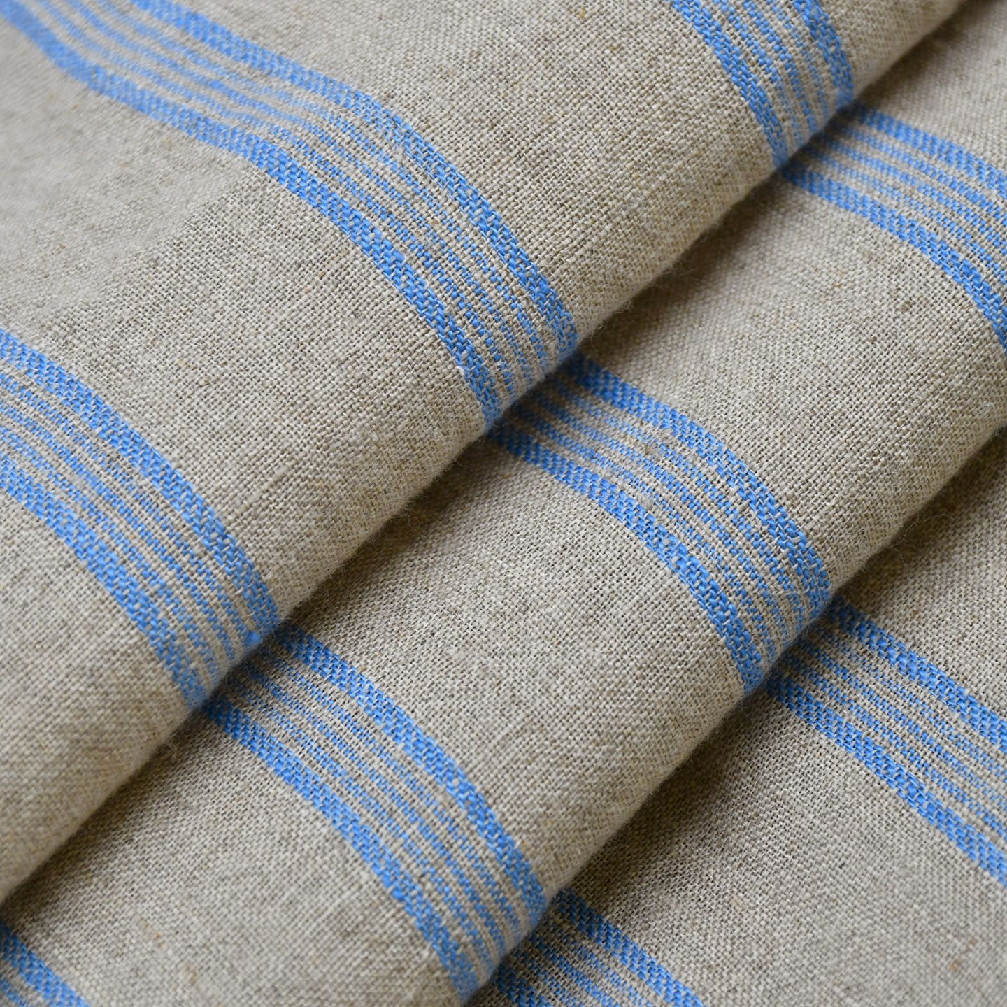 100% Linen Yarn-Dyed Stripe Plain Weave