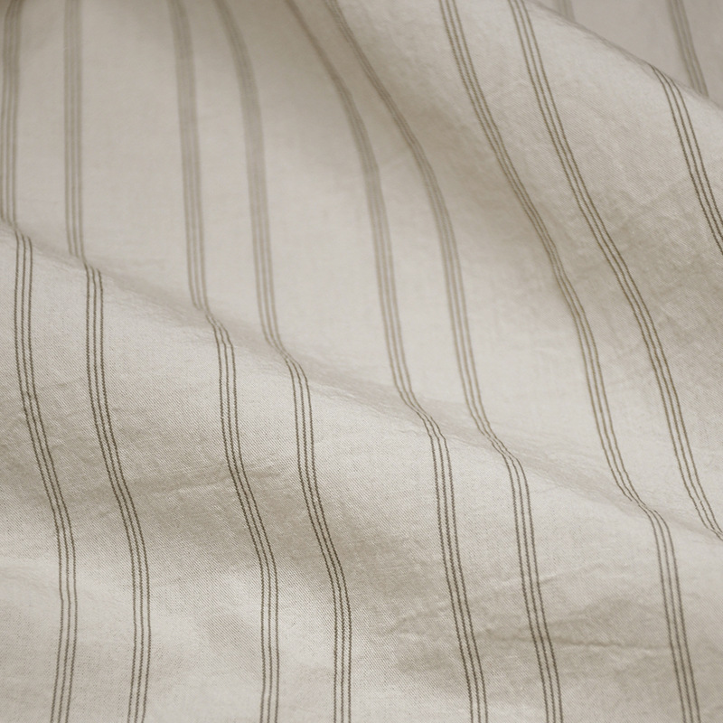 Yarn-Dyed Striped Cotton Shirting Fabric