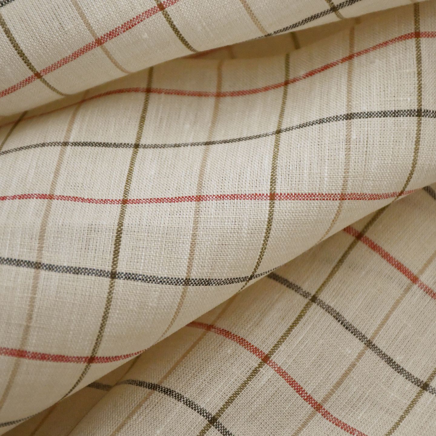 Yarn-Dyed Linen Plaid Fabric