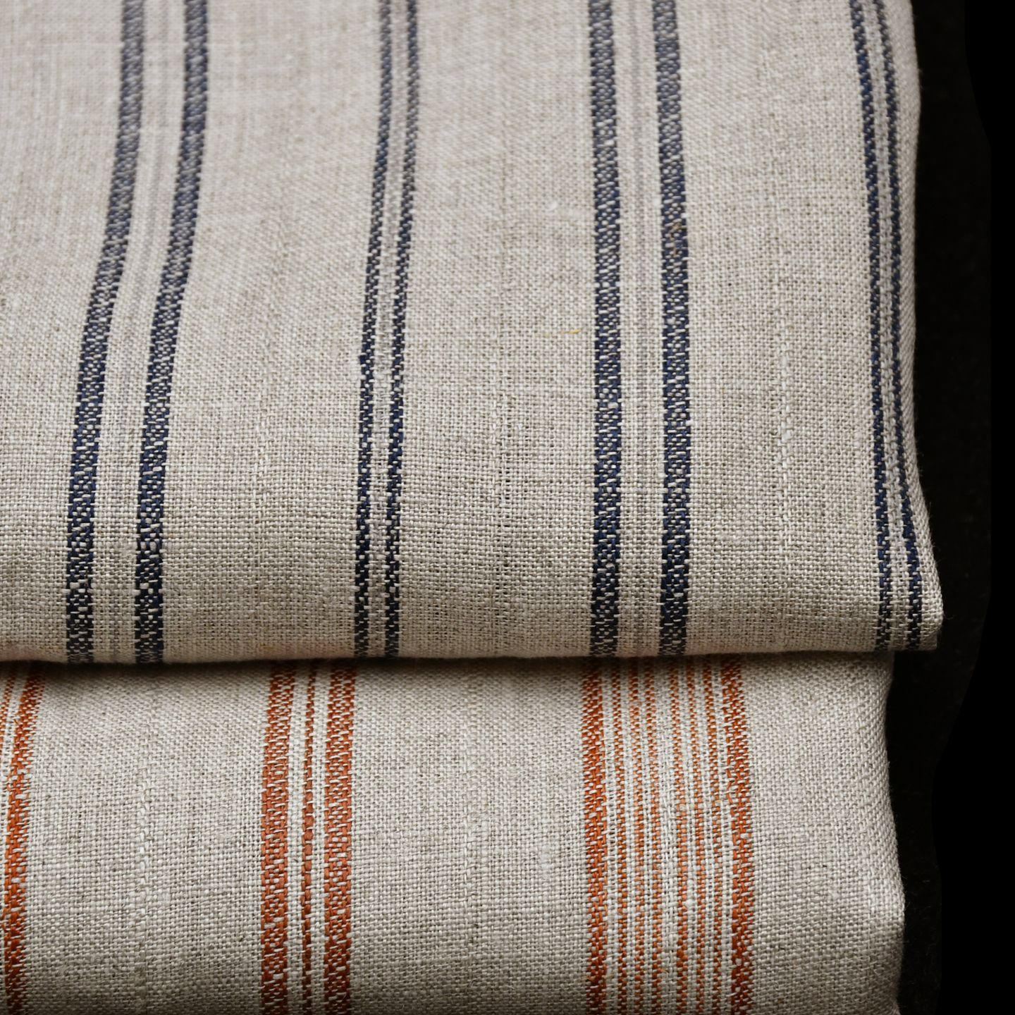 100% Linen Yarn-Dyed Striped Fabric